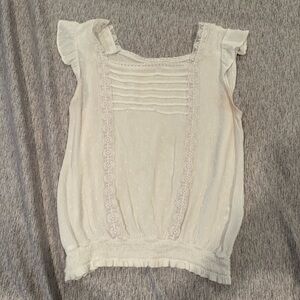 Chic White Ruffled Women's Blouse (Size: S)